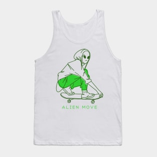 Alien skateboarding Tank Top